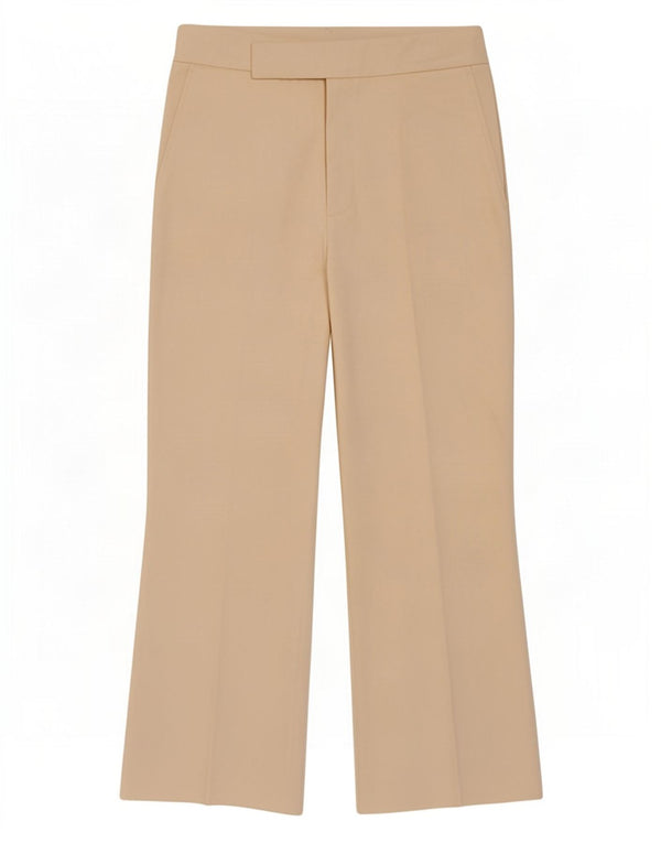 Massimo Dutti Damen-Anzughose mit weitem Bein, EU 38, Größe S, W28, L26, Beige