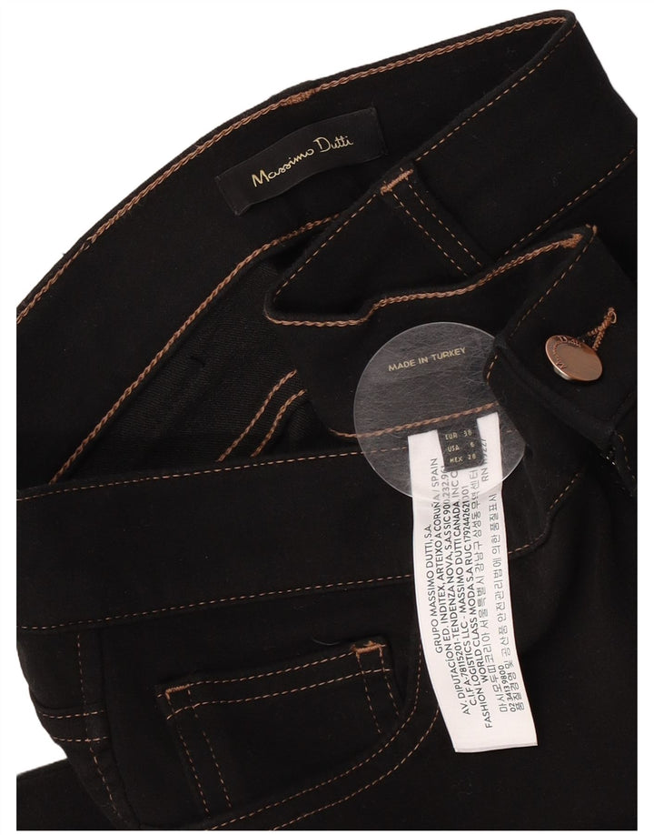 Massimo Dutti Damen Slim Jeans EU 38 Small W28 L30 Schwarze Baumwolle