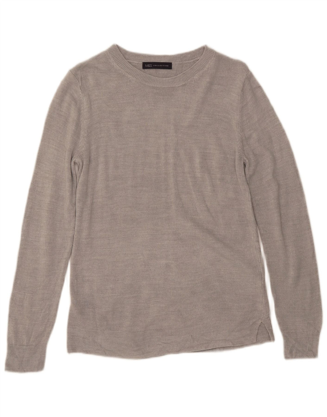 Marks & Spencer Damen-Pullover mit U-Boot-Ausschnitt, UK 12, Mittelgrau, Acryl