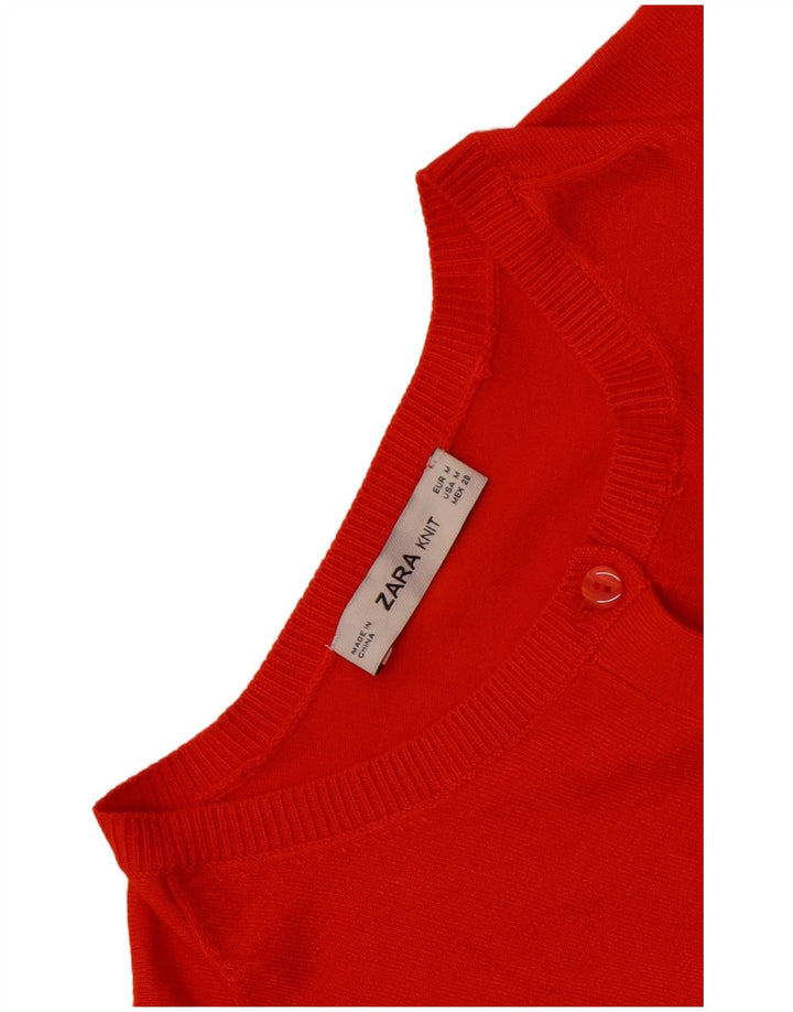 Zara Damen-Cardigan-Pullover UK 14 Mittelorange