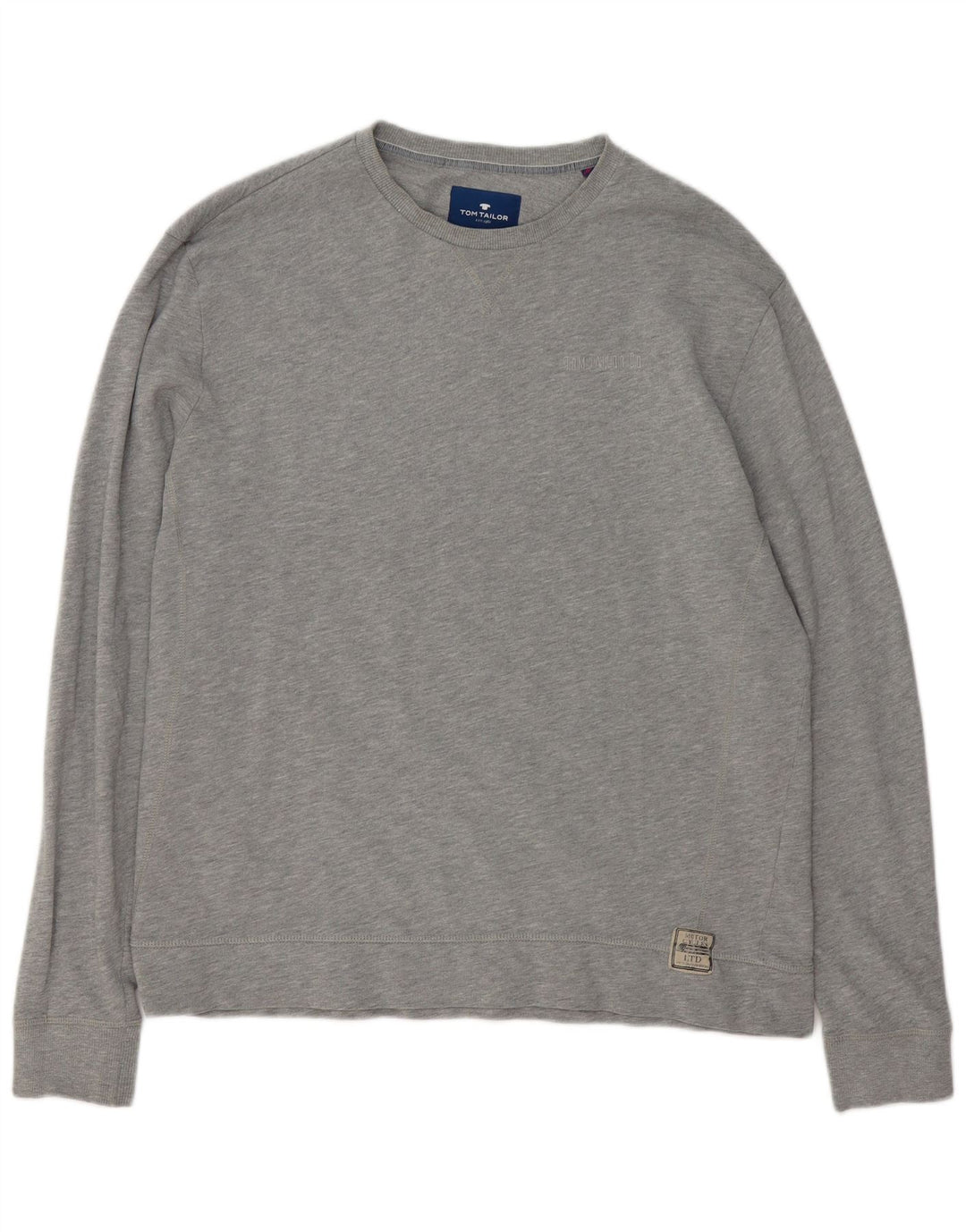 Tom Tailor Herren Sweatshirt Pullover 2XL Grau gefleckte Baumwolle