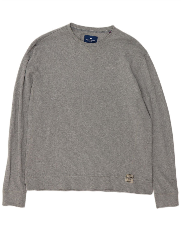Tom Tailor Herren Sweatshirt Pullover 2XL Grau gefleckte Baumwolle