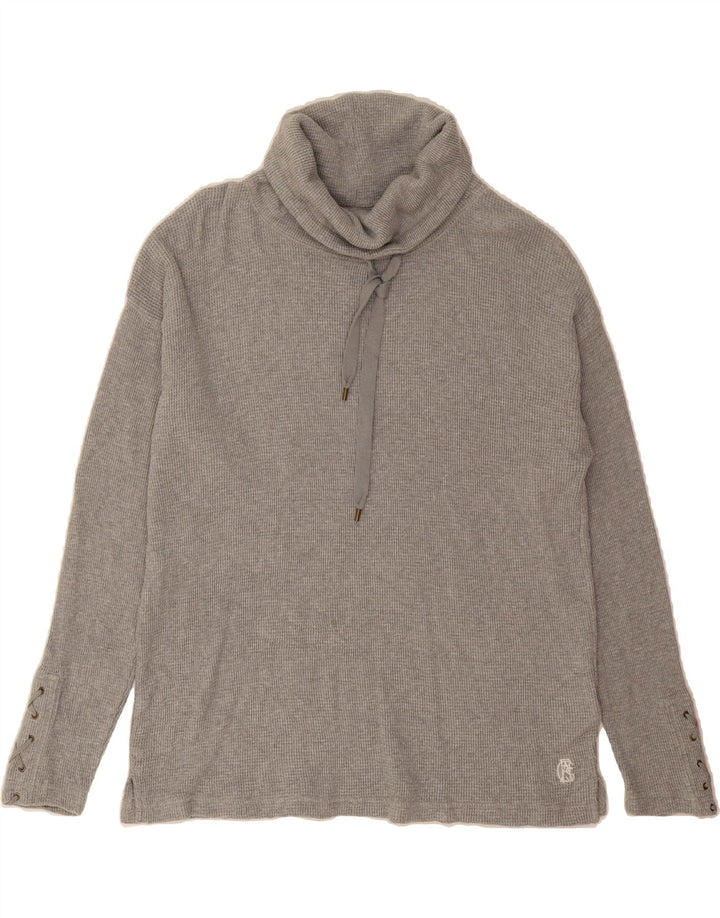 CHAPS Womens Roll Neck Top Long Sleeve UK 14 Medium Grey Cotton Vintage Chaps and Second-Hand Chaps from Messina Hembry 