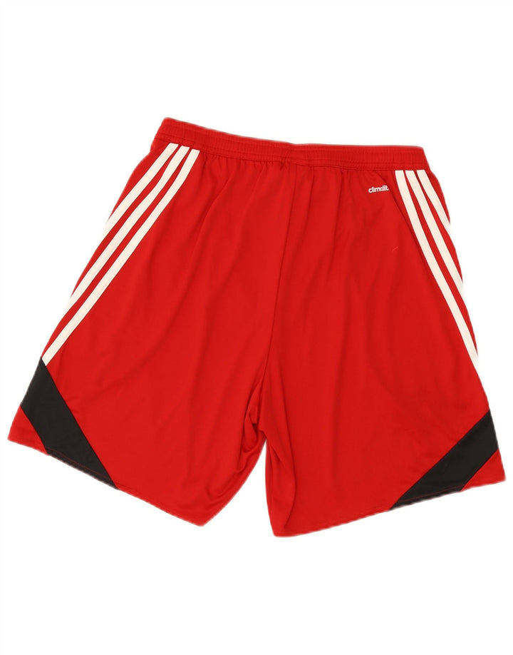 Adidas Herren Climalite Sport Shorts Mittelrotes Colourblock-Polyester