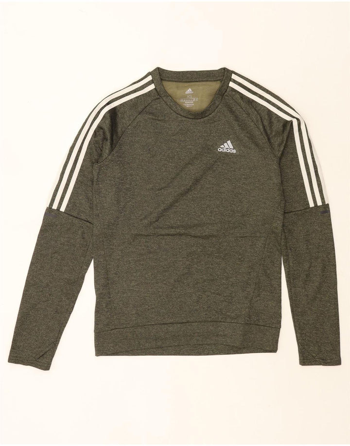 Adidas Herren Climawarm Sweatshirt Pullover XS Khaki geflecktes Polyester