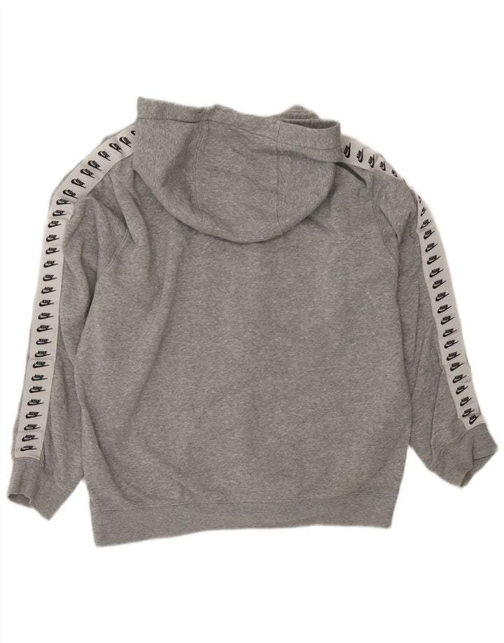 Nike Womens Graphic Oversized Hoodie Pullover UK 14 Mittelgraue Baumwolle
