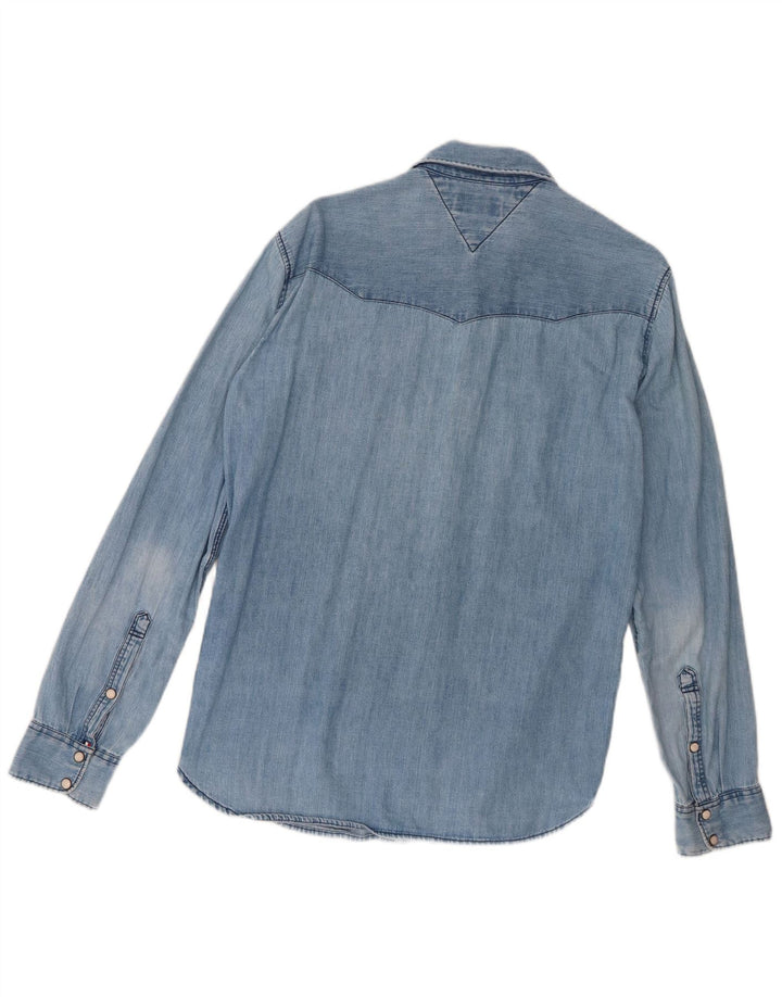Tommy Hilfiger Herren-Jeanshemd, klein, blaue Baumwolle