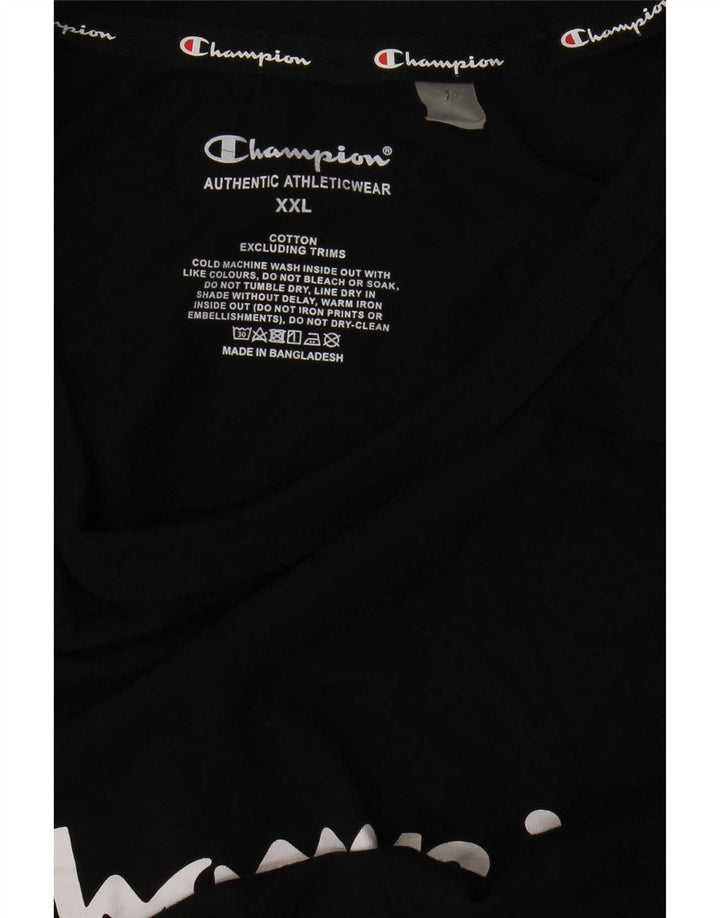 Champion Herren Grafik T-Shirt Top 2XL Schwarz Baumwolle