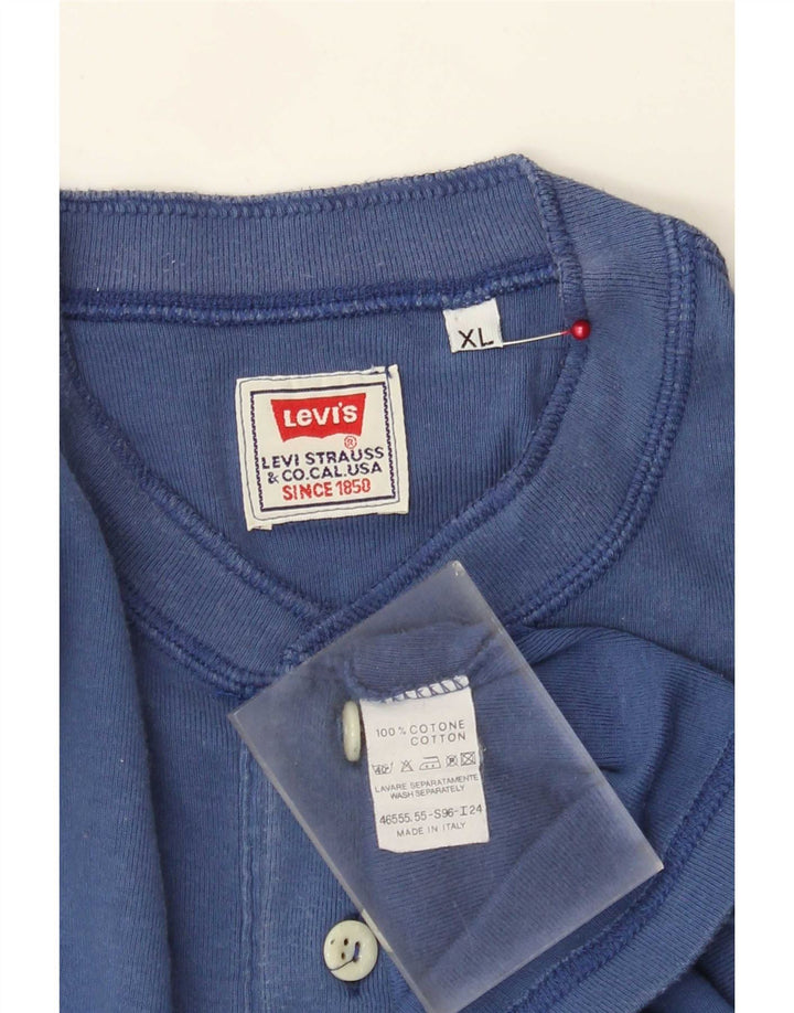 Levi's Herren Top Langarm XL Blau Baumwolle