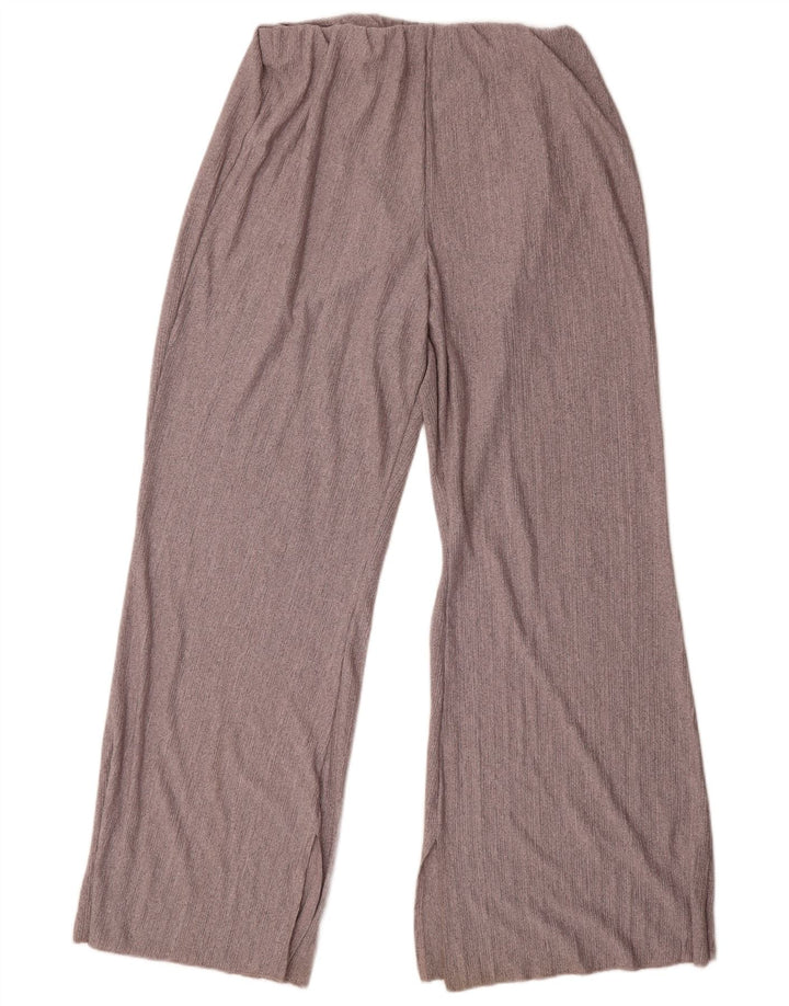 Zara Damen-Flare-Freizeithose, Größe L, W34, L32, Grau, Polyester