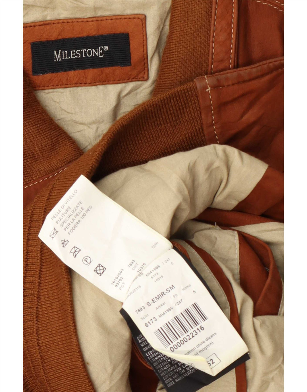 Milestone Herren Lederjacke IT 52 XL Braun