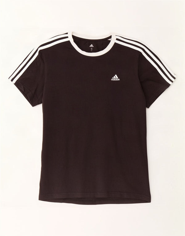 Adidas Damen Übergroßes T-Shirt Top UK 8/10 Small Schwarz Baumwolle