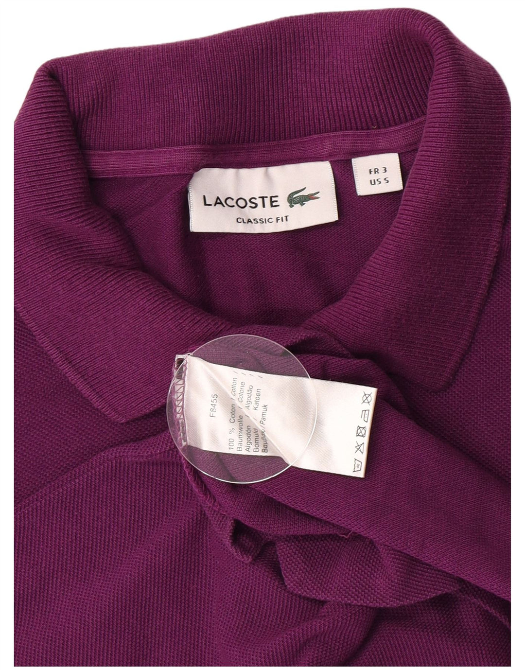 Lacoste Herren-Poloshirt mit klassischer Passform, Größe 3, klein, lila, Baumwolle