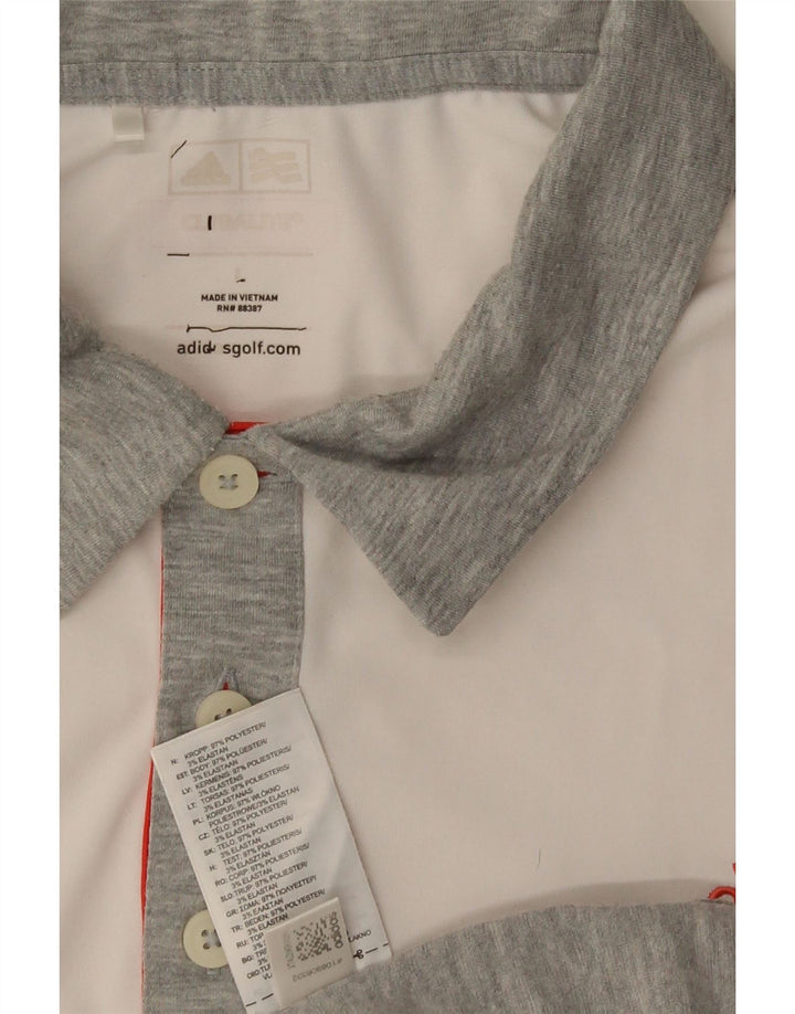 Adidas Herren Climalite Poloshirt, großes graues Colourblock-Polyester