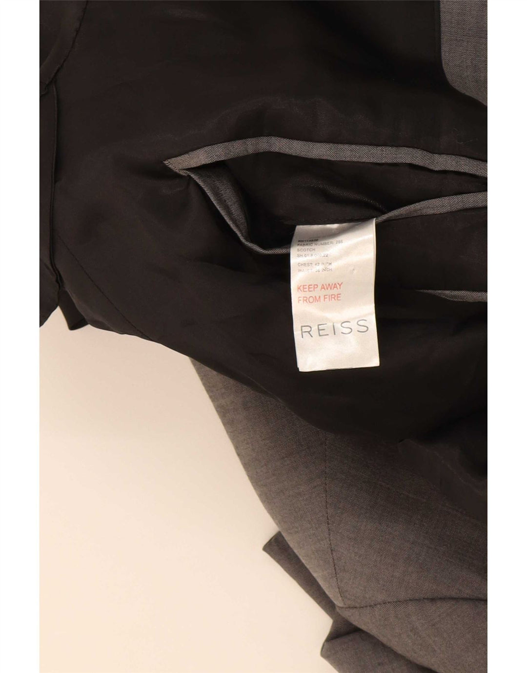 Reiss Herren-Blazer mit 1 Knopf, UK 42, XL, graue Wolle