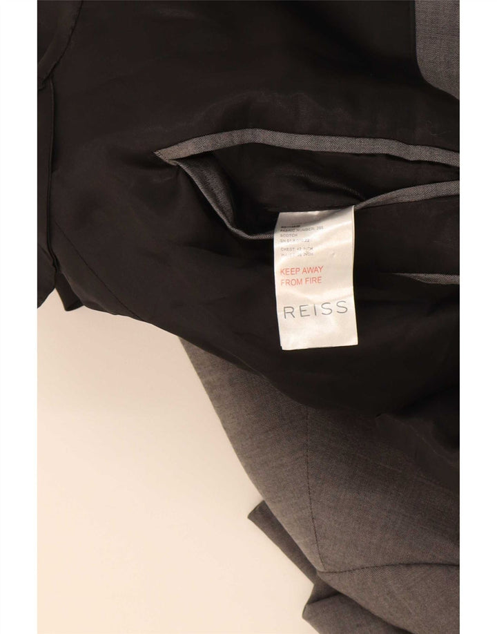 Reiss Herren-Blazer mit 1 Knopf, UK 42, XL, graue Wolle