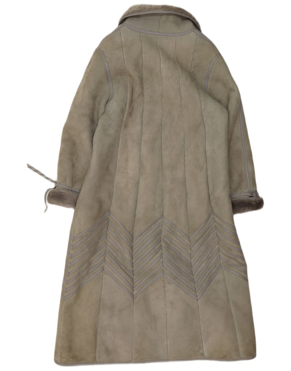 Vintage Damen Lammfellmantel EU 40 Mittelgraues Lammleder