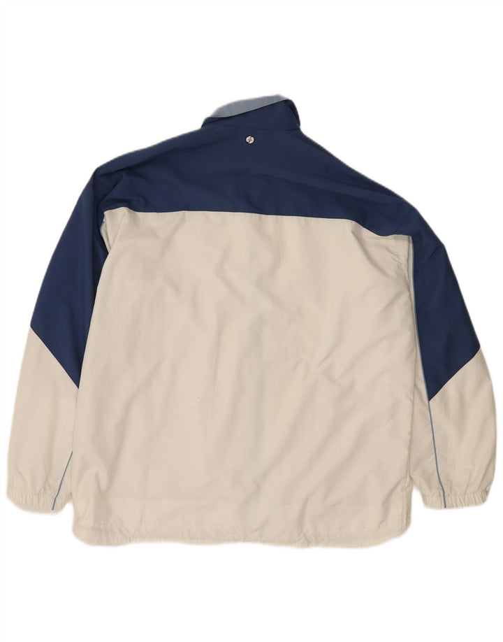 Adidas übergroße Trainingsjacke für Damen, UK 16, Größe L, Weiß, Farbblock