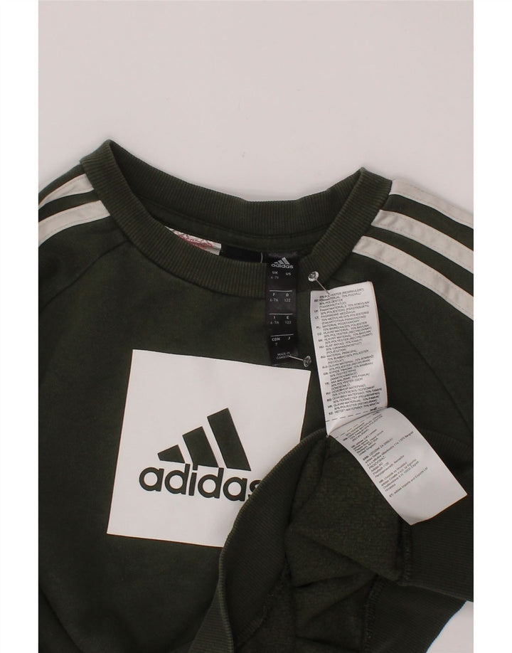 ADIDAS Grafik-Sweatshirt für Jungen, 6–7 Jahre, Khaki, Baumwolle