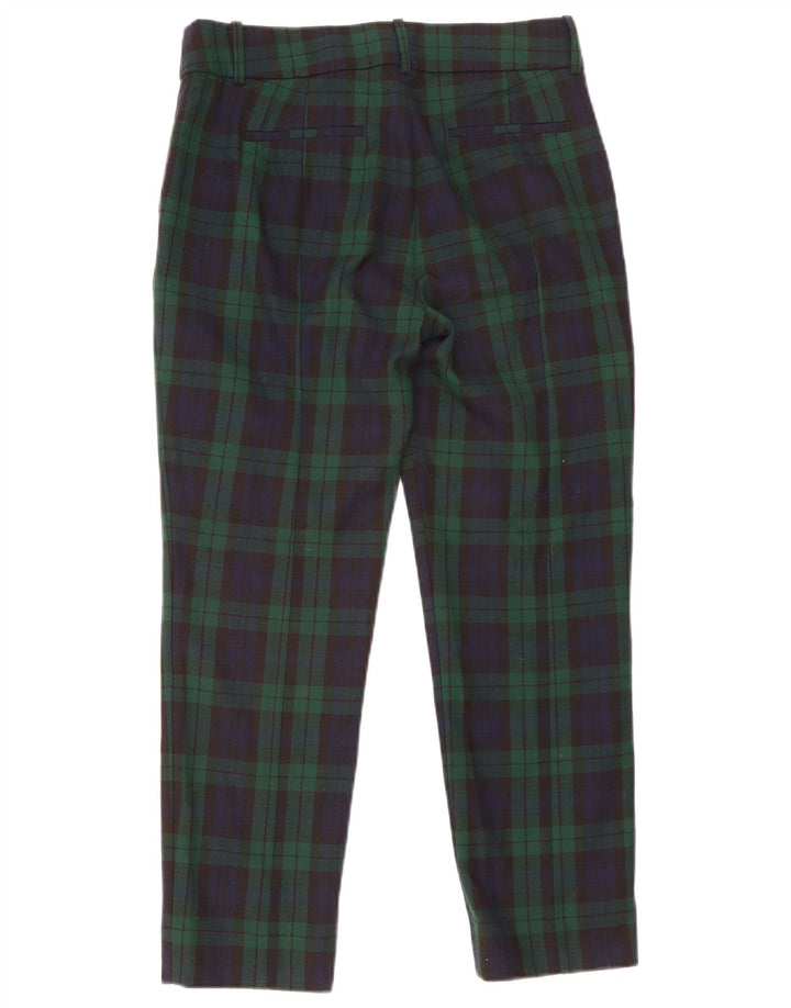 J. Crew Damen Cameron Cropped Hose US 6 Medium W30 L26 Grün kariert