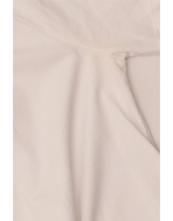 Zara Damen-Blusenoberteil, UK-Größe 44, Größe L, weiße Baumwolle