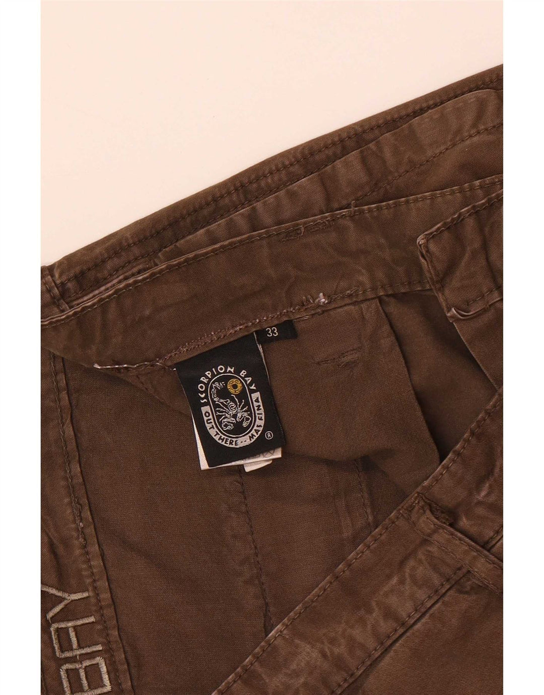 Scorpion Bay Herren Regular Chino Shorts W33 Mittelbraune Baumwolle