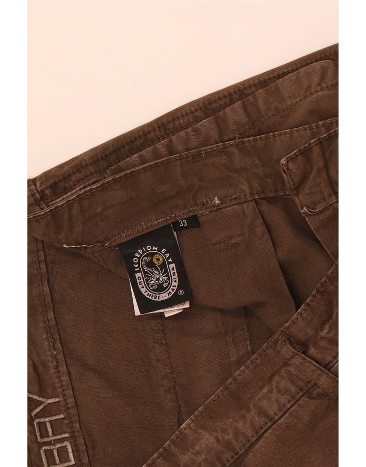 Scorpion Bay Herren Regular Chino Shorts W33 Mittelbraune Baumwolle