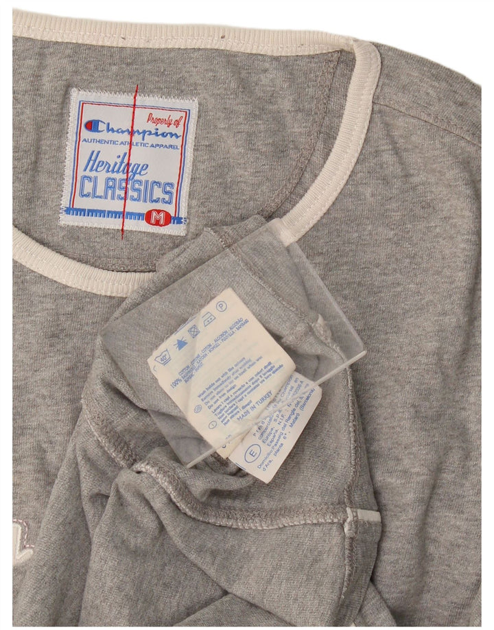 Champion Damen Heritage Classics Graphic Top Langarm UK 14 Mittelgrau