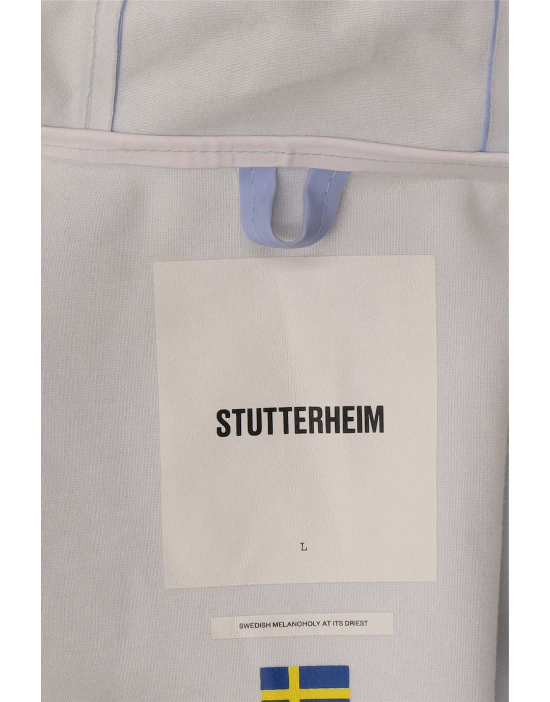Stutterheim Herren-Regenmantel mit Kapuze, UK 40, Größe L, Blau, Baumwolle