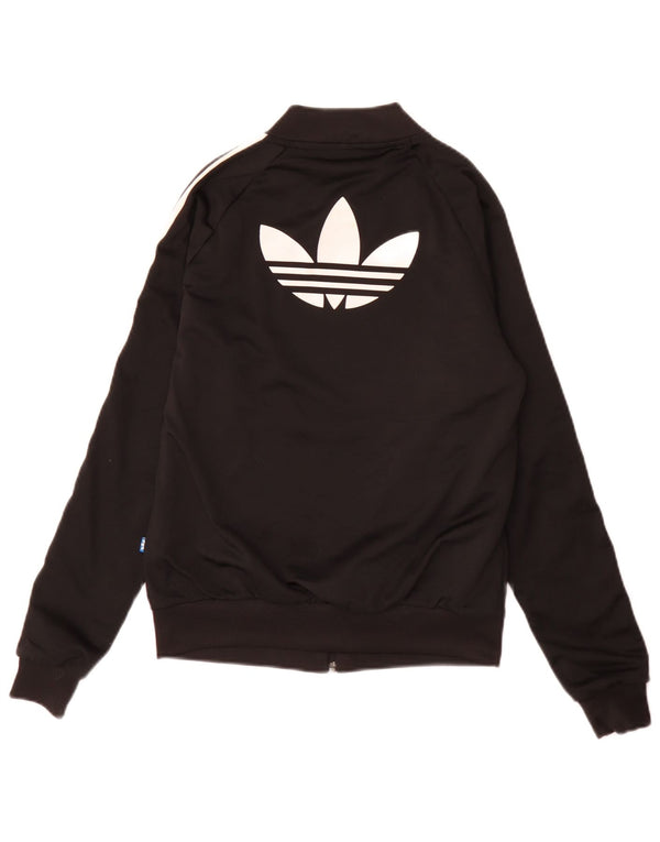 Adidas Womens Graphic Loose Fit Trainingsanzug Top Jacke UK 6 XS Schwarz Sport