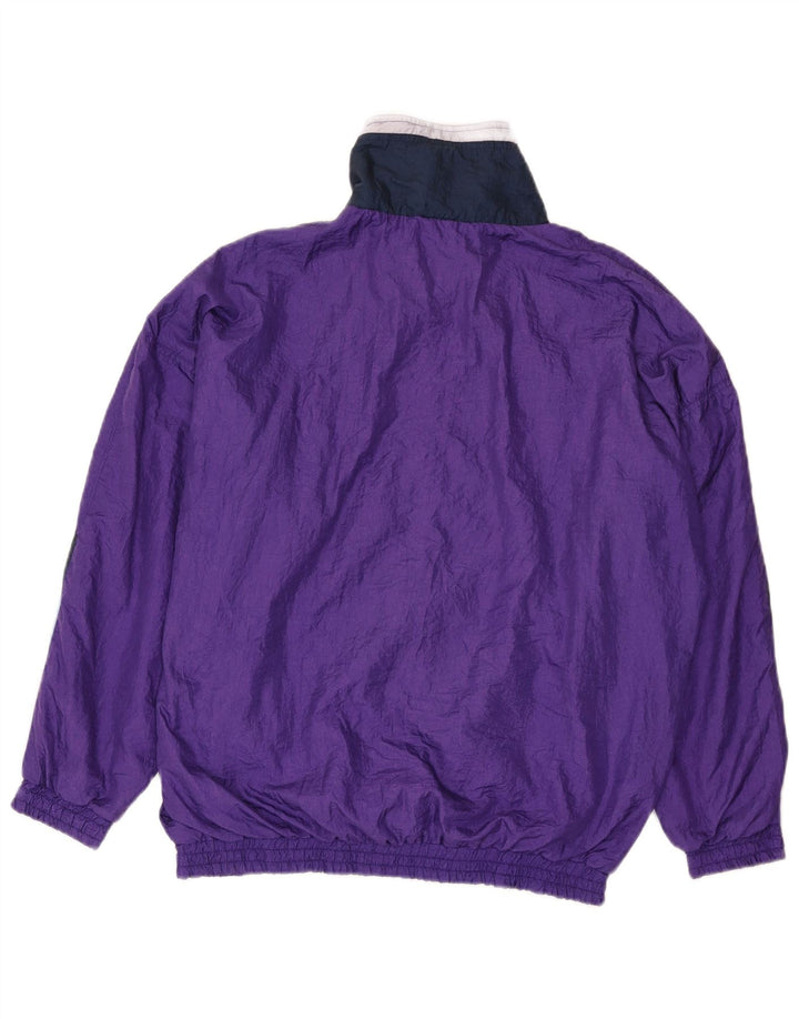 Vintage Herren-Trainingsanzug-Top-Jacke, groß, lila, Colourblock-Polyamid