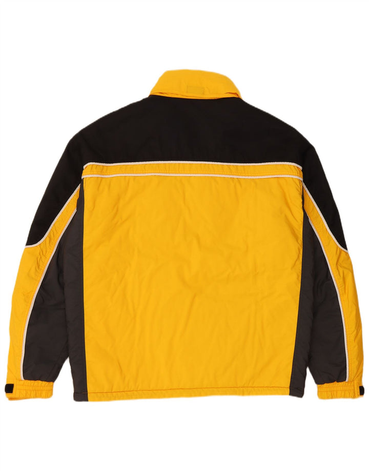 Vintage Herren wasserdichte Skijacke IT 48 Mittelgelb Farbblock