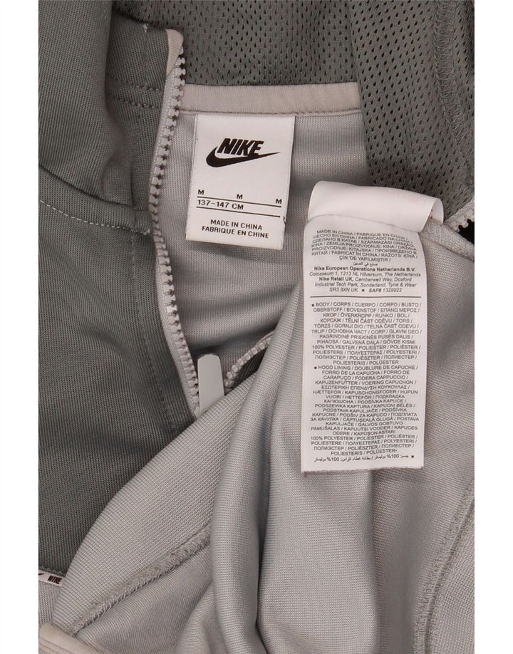 Nike Jungen-Kapuzenpullover mit Reißverschluss, 10–11 Jahre, mittelgraues Colourblock-Polyester