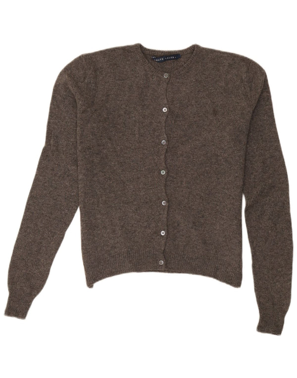 Ralph Lauren Damen-Cardigan-Pullover UK 16 Große graue Wolle