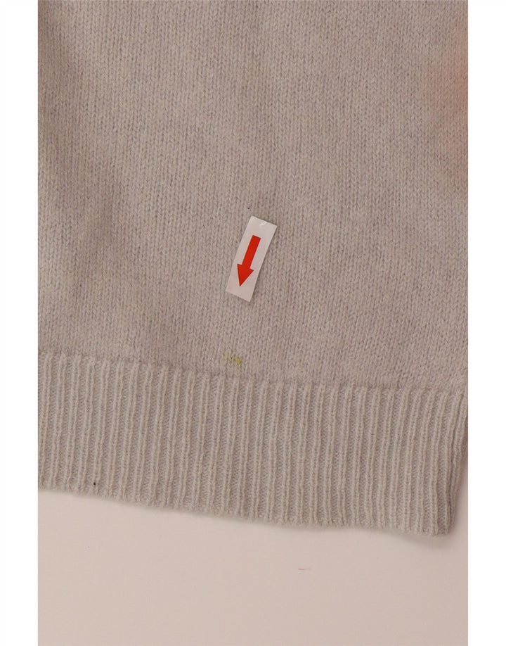 Massimo Dutti Damen-Pullover mit V-Ausschnitt, UK 12, Mittelgrau