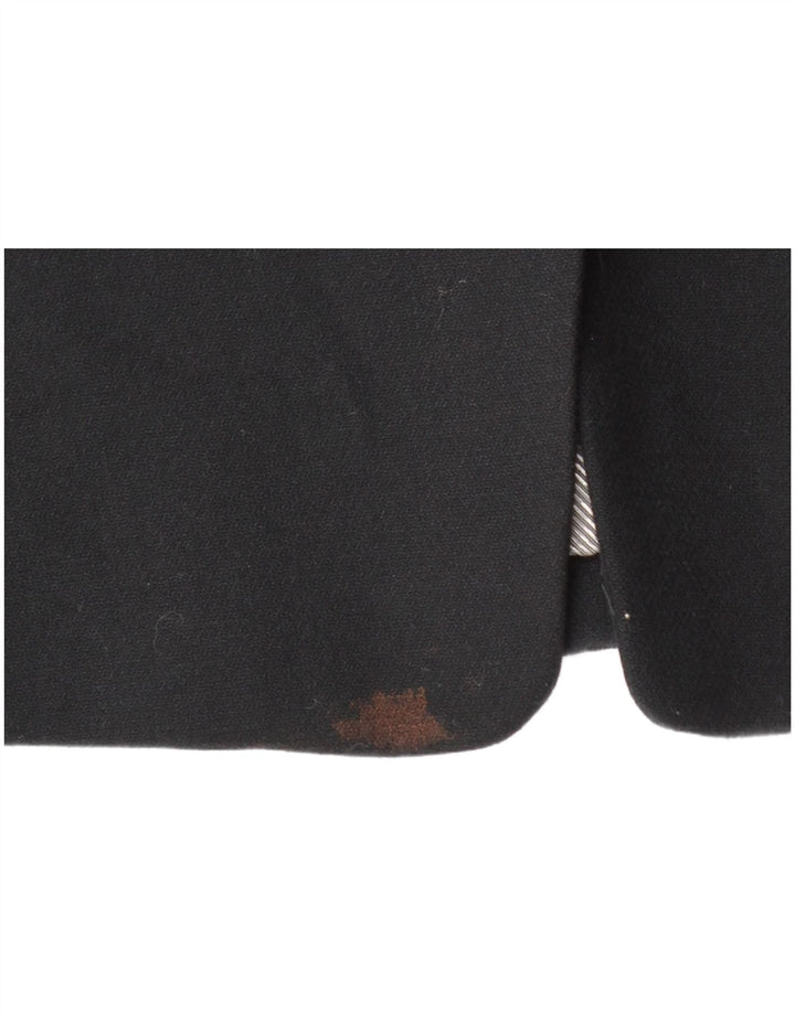 Marks & Spencer Damen Crop 1 Button Blazer Jacke UK 12 Medium Schwarz