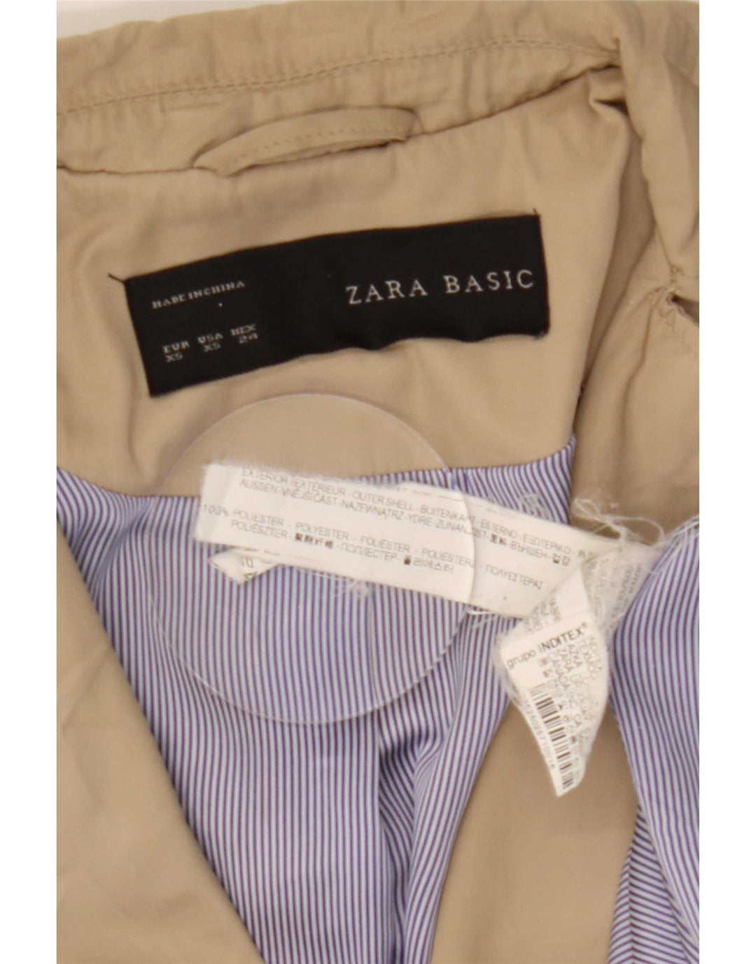 Zara Damen Trenchcoat UK 6 XS Beige Polyester