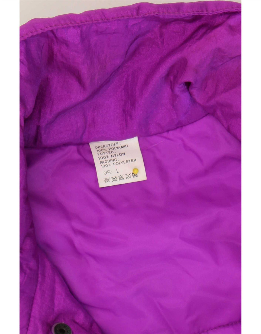 Vintage Damen Ski-Overall mit Grafik, übergroß, UK 16, Größe L, Lila, Polyamid