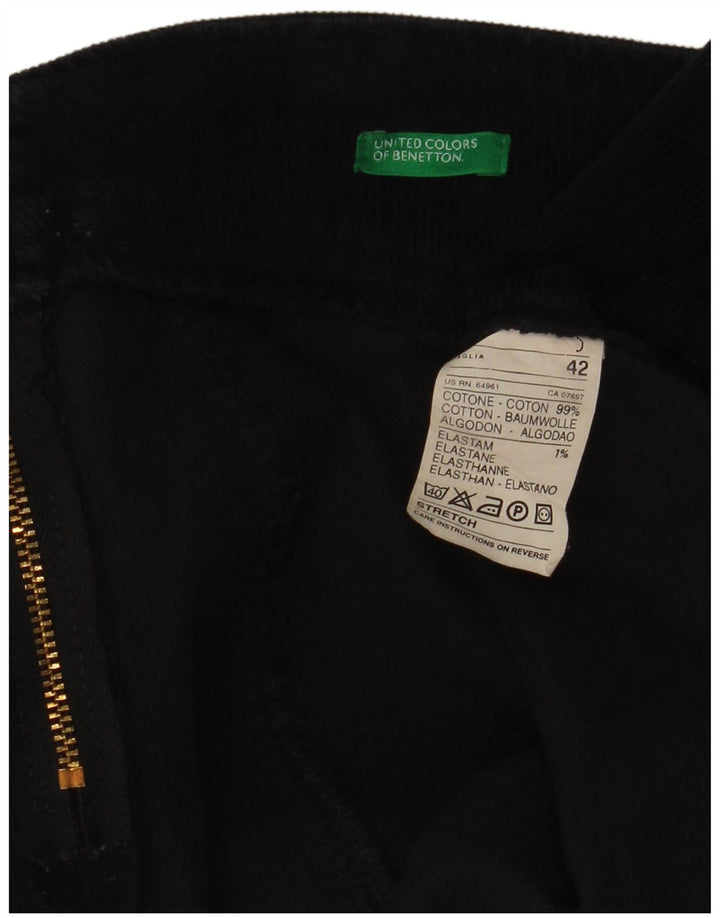 Benetton Damen Cordrock IT 42 Medium W32 Schwarze Baumwolle