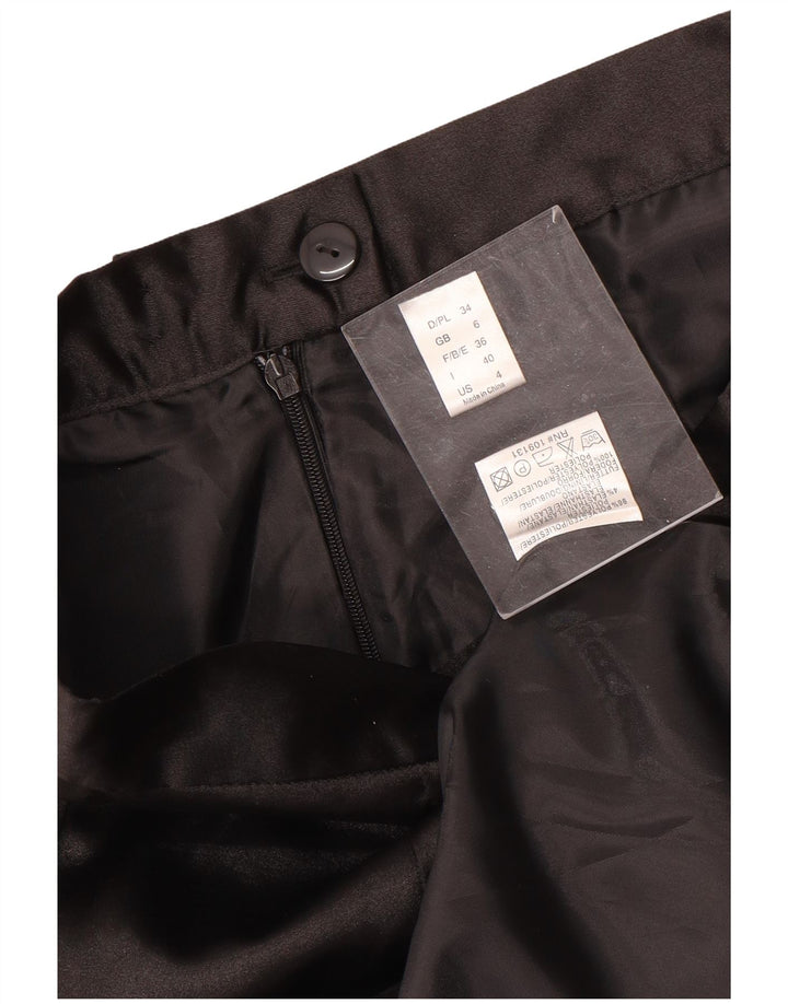 Vintage Damen Maxirock UK 6 XS W24 Schwarz Polyester