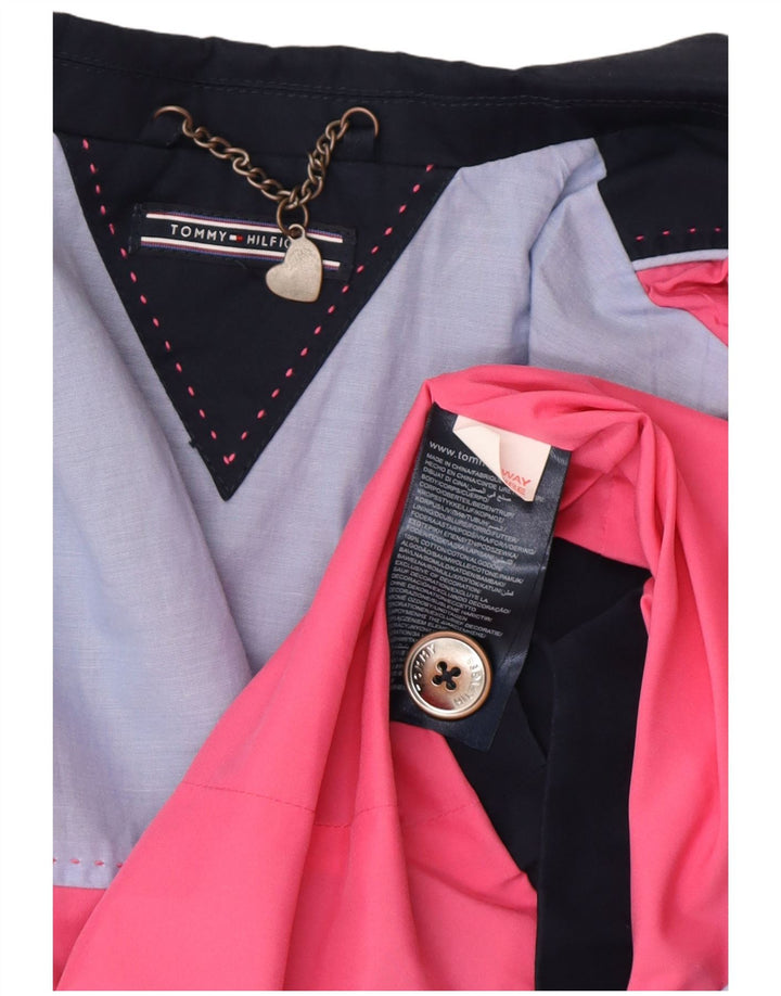 TOMMY HILFIGER Mädchen-Blazerjacke mit 1 Knopf, 9–10 Jahre, marineblaue Baumwolle