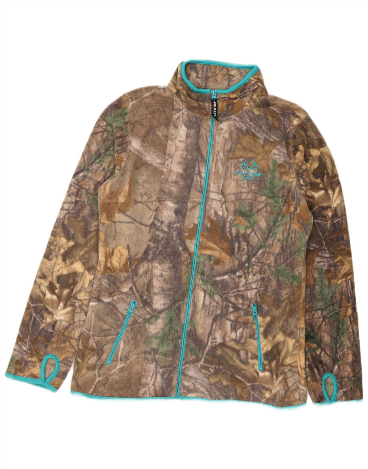 REALTREE Damen-Fleecejacke US 4/6 Small Brown Colourblock