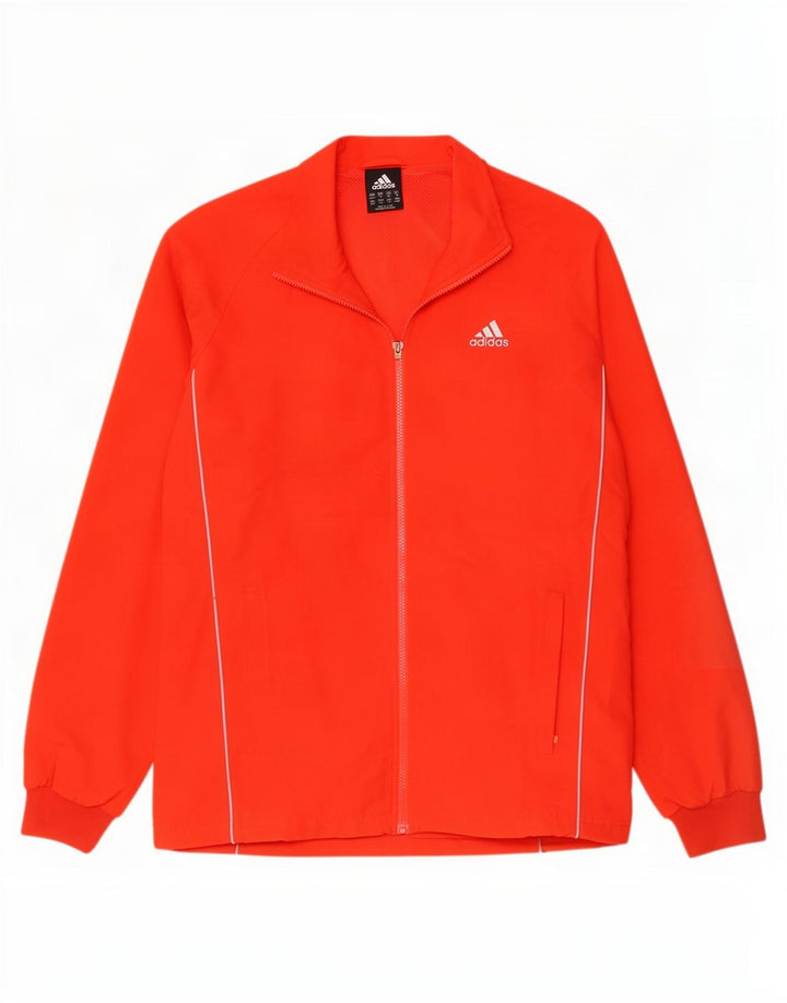 Adidas Herren Trainingsanzug Top Jacke UK 40/42 Mittelrotes Polyester