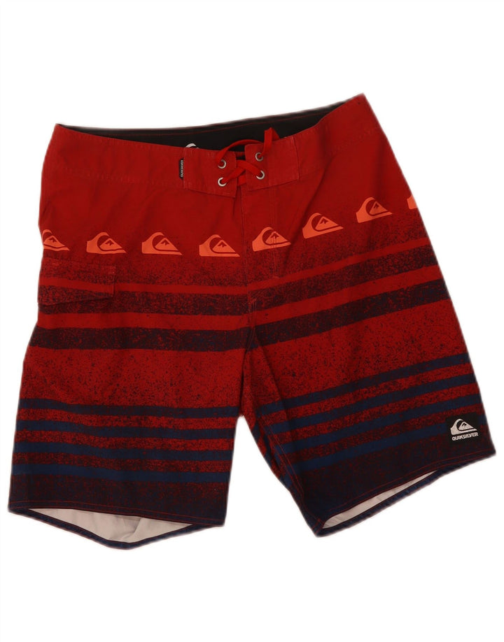 Quiksilver Herren-Badeshorts mit Grafik, mittelrot gestreift