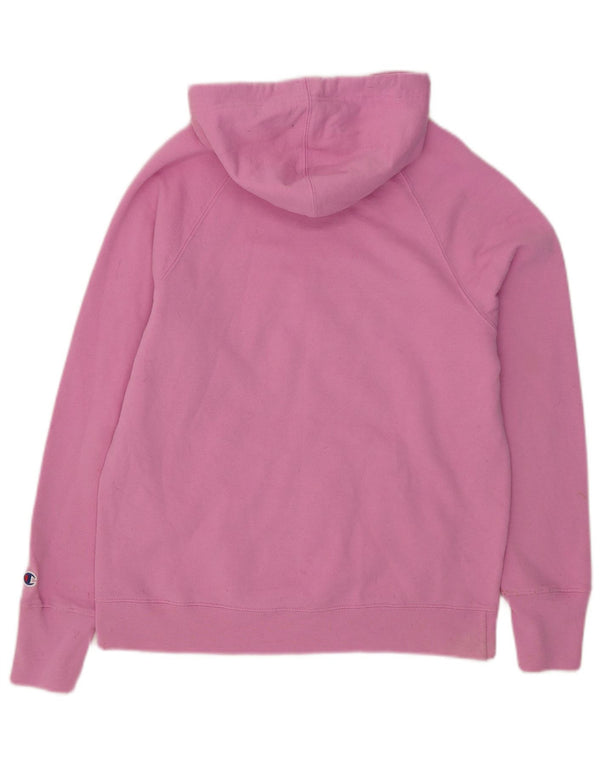 Champion Damen Graphic Hoodie Pullover UK 14 Mittelrosa