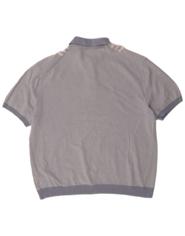 Marks & Spencer Herren-Poloshirt 2XL, blau gestreift, Baumwolle