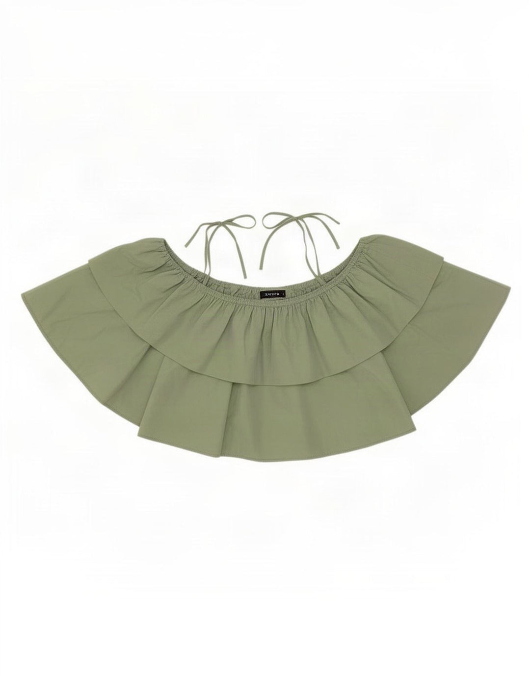 Zara Damen Crop Off Shoulder Top UK 6 XS Grün Polyester