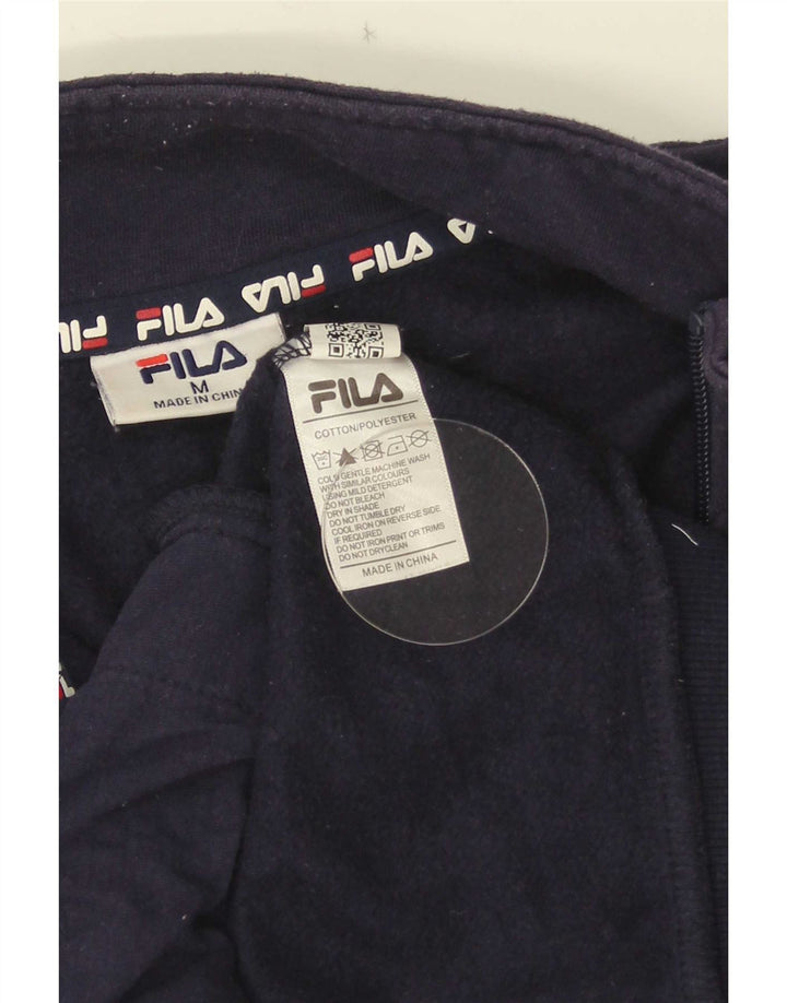 Fila Herren-Sweatshirt mit grafischem Reißverschluss und Rundhalsausschnitt, mittlerer Marineblau-Farbblock