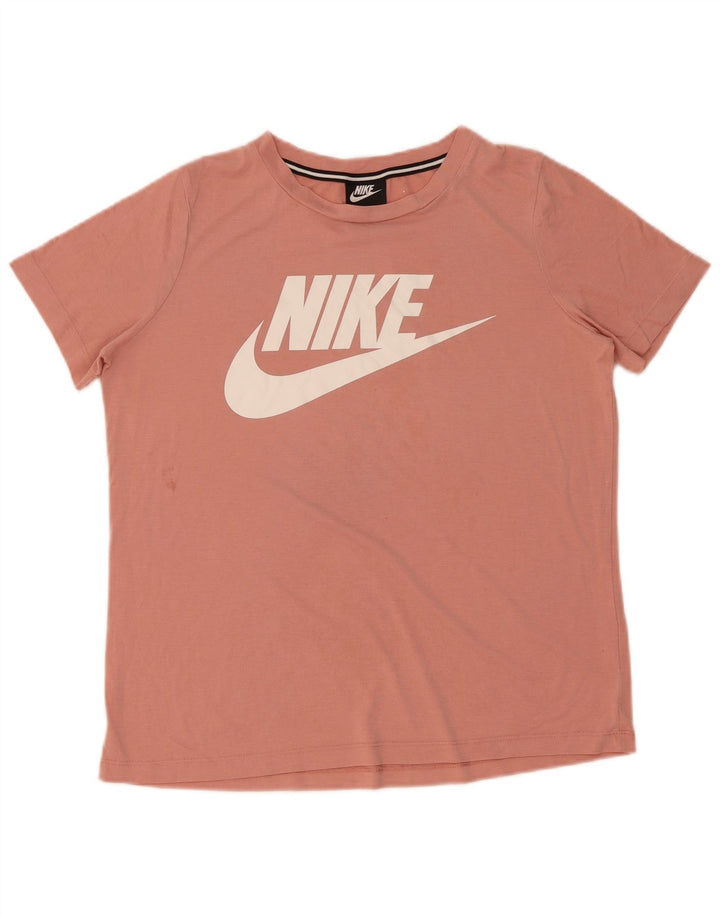 Nike Damen Graphic T-Shirt Top UK 14 Mittelrosa