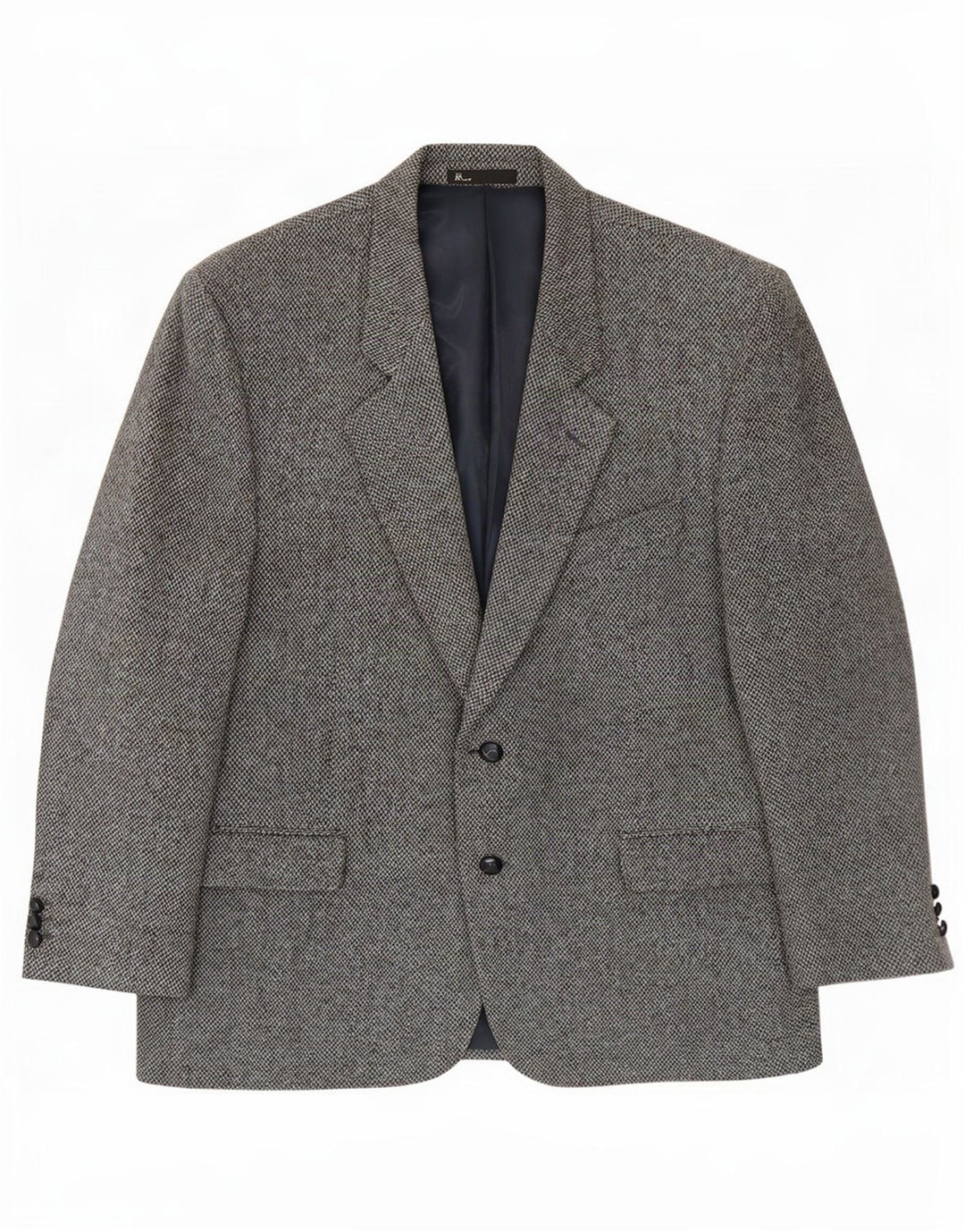 Bhs Herren-Blazer aus Harris-Tweed mit 2 Knöpfen, UK 46, 3XL, graue Wolle